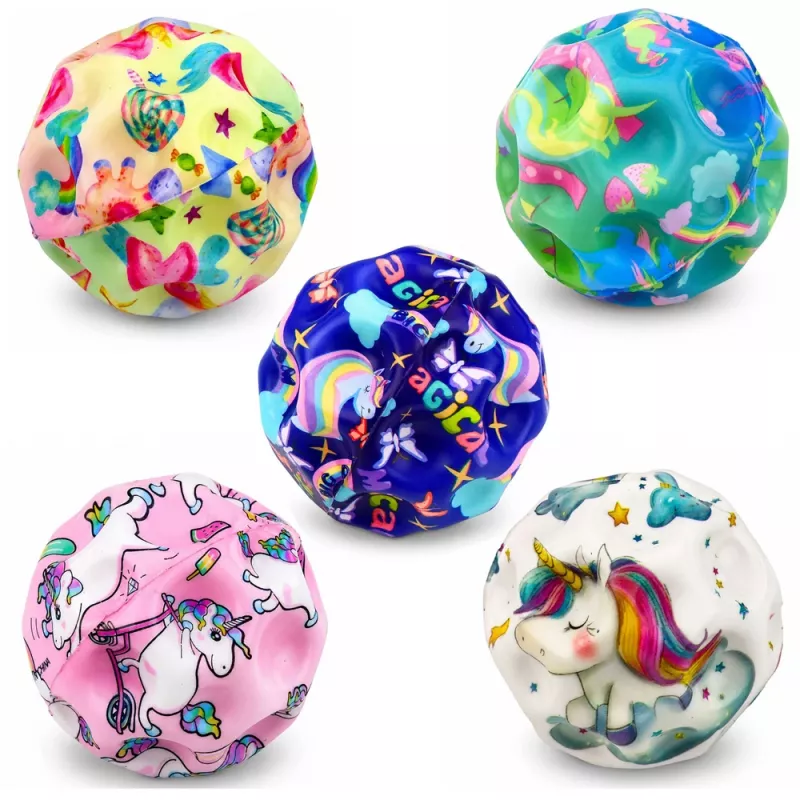 LEAN TOYS Vahupall lohkudega põrkamiseks, anti-stress, ükssarvik, 7 cm