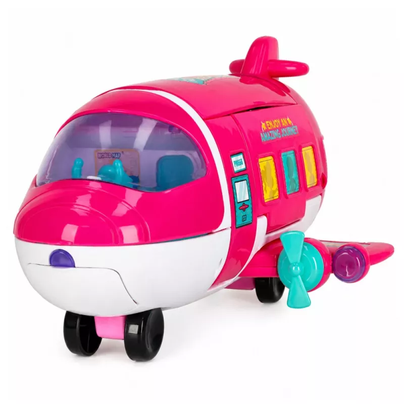 LEAN TOYS Kokkupandav 2-in-1 Nukureisilennuk Roosa – Muudetav Nukumaja Mängukomplekt 30 cm Nukkudele