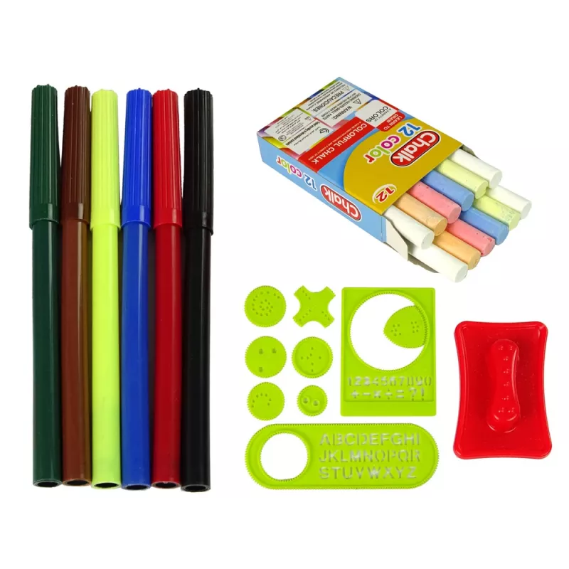 LEAN TOYS Kokkupandav 2in1 Tahvelkohver - Kriit ja Marker