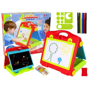 LEAN TOYS Kokkupandav 2in1 Tahvelkohver - Kriit ja Marker