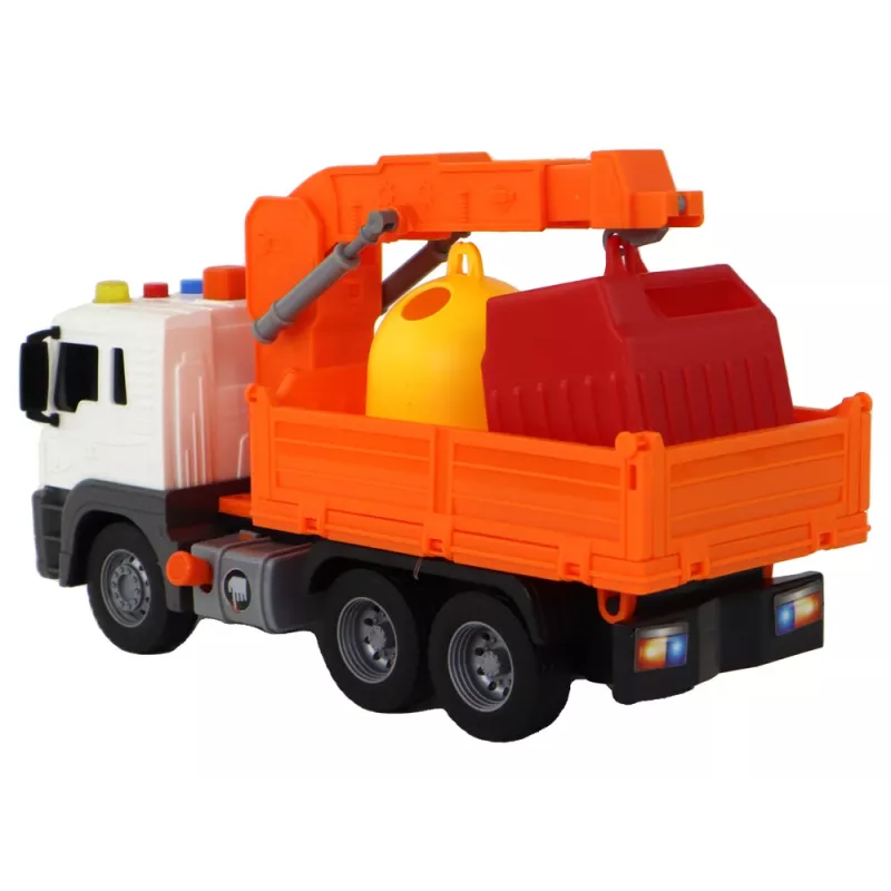LEAN TOYS Prügiauto kraana ja hõõrdveoga Oranž 1:16