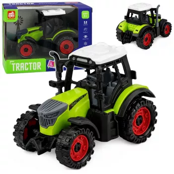 LEAN TOYS Roheline 15 cm Talutraktor hõõrdajamiga