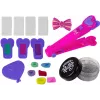 LEAN TOYS Juuste kujundamise komplekt sirgendaja ja värviliste kriitidega kiududele + juukseaksessuaarid