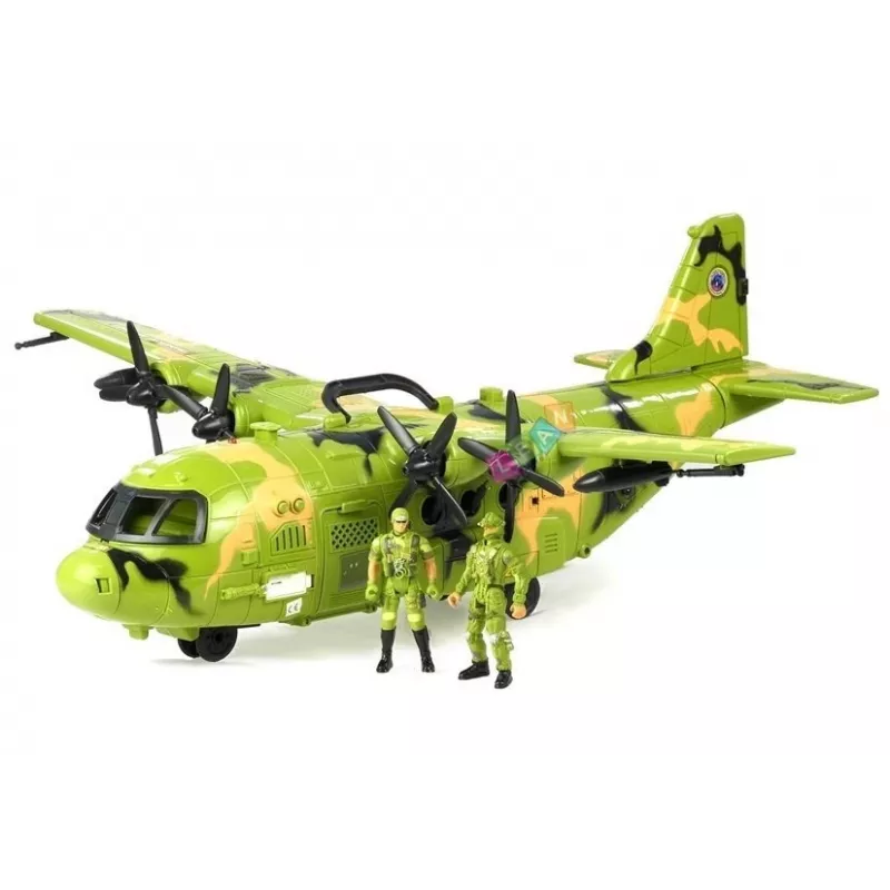 LEAN TOYS Hiiglaslik sõjalennuk 55cm koos tarvikutega