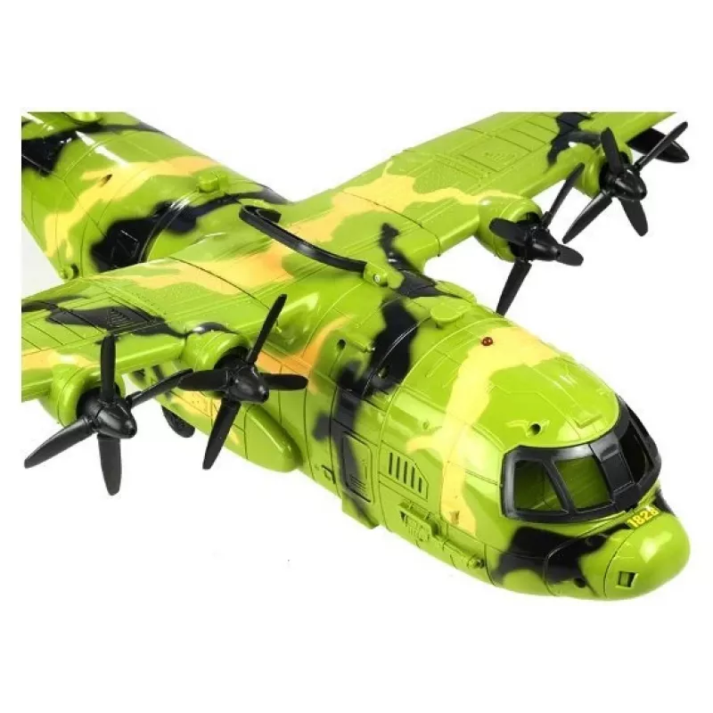 LEAN TOYS Hiiglaslik sõjalennuk 55cm koos tarvikutega