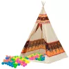 LEAN TOYS Indiaanlaste Tipi Telgi Alus Lastele + 60 Palliga 155 cm