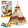 LEAN TOYS Indiaanlaste Tipi Telgi Alus Lastele + 60 Palliga 155 cm