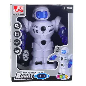 LEAN TOYS Intelligentne kaugjuhitav robot RC kaugjuhtimispuldi, tulede ja helidega