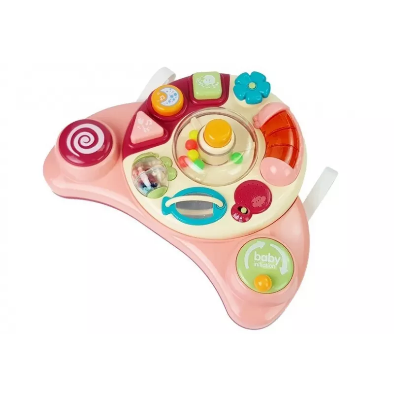 LEAN TOYS Interaktiivne beebipaneel mänguasi Muusika Loomad Roosa