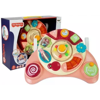 LEAN TOYS Interaktiivne beebipaneel mänguasi Muusika Loomad Roosa