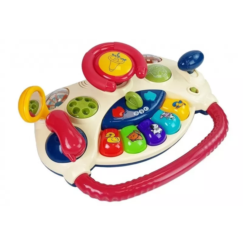 LEAN TOYS Interaktiivne beebirool, klaver, loomahääled ja telefon