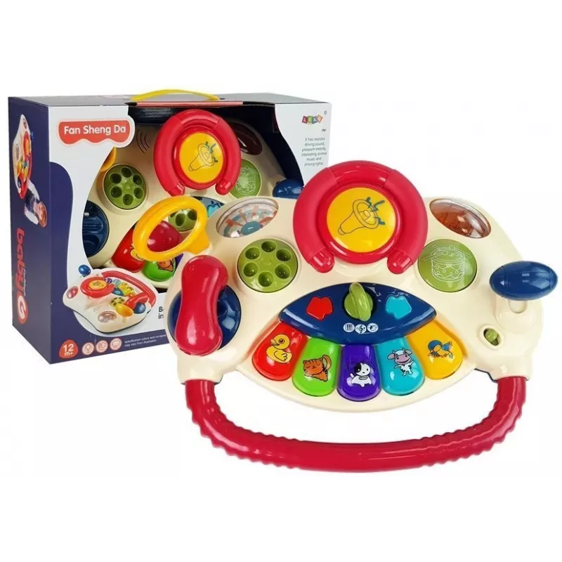 LEAN TOYS Interaktiivne beebirool, klaver, loomahääled ja telefon