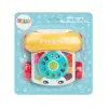 LEAN TOYS interaktiivne värviline järelveetav telefon mänguasi ratastega