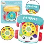 LEAN TOYS interaktiivne värviline järelveetav telefon mänguasi ratastega