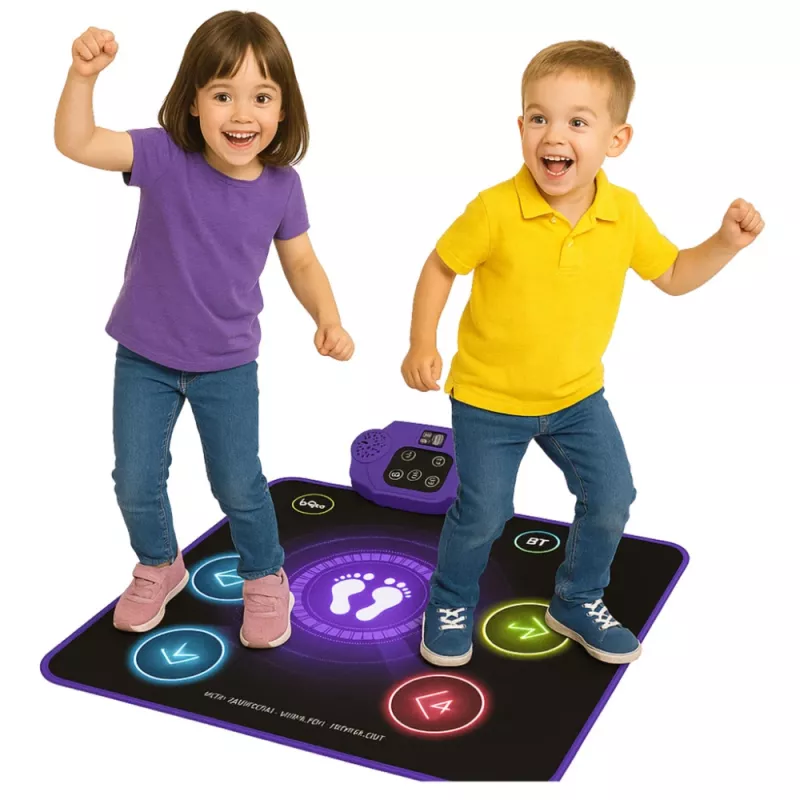 LEAN TOYS interaktiivne tantsumatt lastele Bluetooth 5.0-ga, 5 mängurežiimi ja 3 keelt