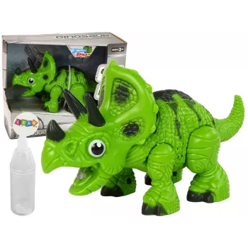 LEAN TOYS Interaktiivne Dinosaurus Triceratops Auru Vesi Heli Roheline