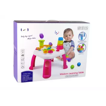 LEAN TOYS Interaktiivne õppelaud pallisorteerija ja liuga sinine
