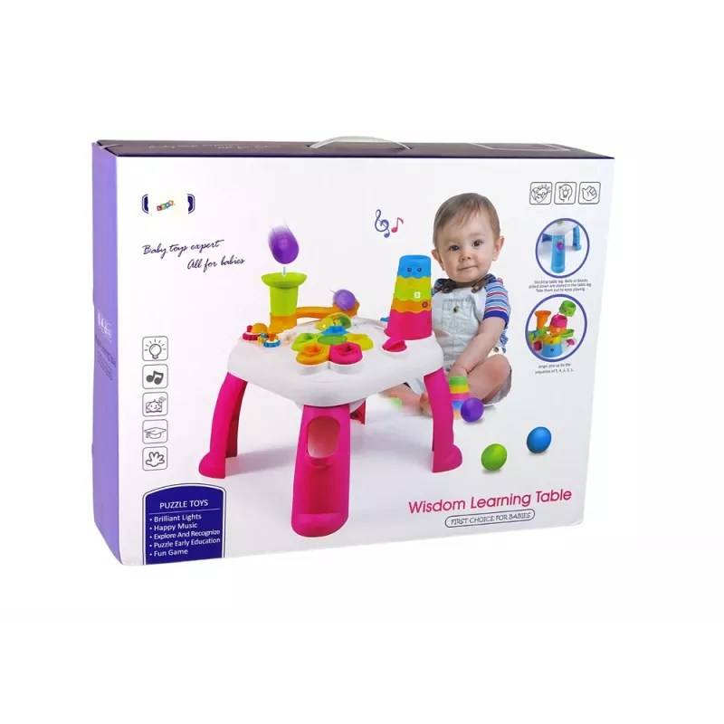 LEAN TOYS Interaktiivne õppelaud pallisorteerija ja liuga sinine