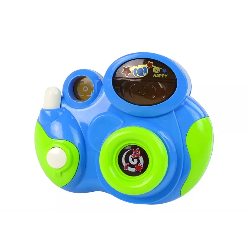 LEAN TOYS Interaktiivne fotokaamera beebile Meloodiad valgusest ja helidest Sinine värv