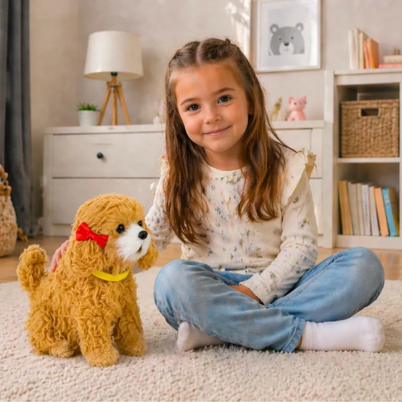LEAN TOYS Interaktiivne Plüšškoer Pehme Karvaga Tõug Pudel