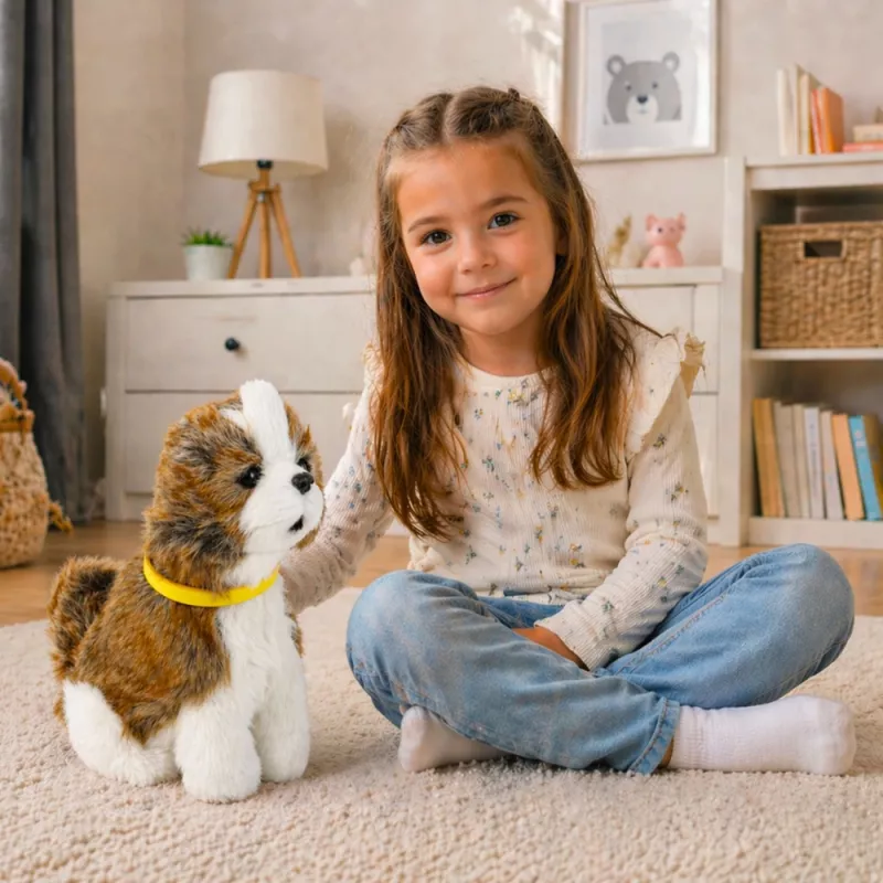LEAN TOYS Interaktiivne pehme koer pehme karvaga, Shitzu tõug