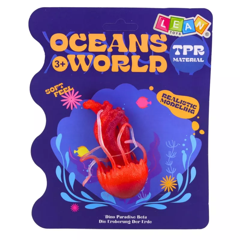 LEAN TOYS Meduus Kummist Kujuke Venitatav Realistlik Mereelukas 9 cm