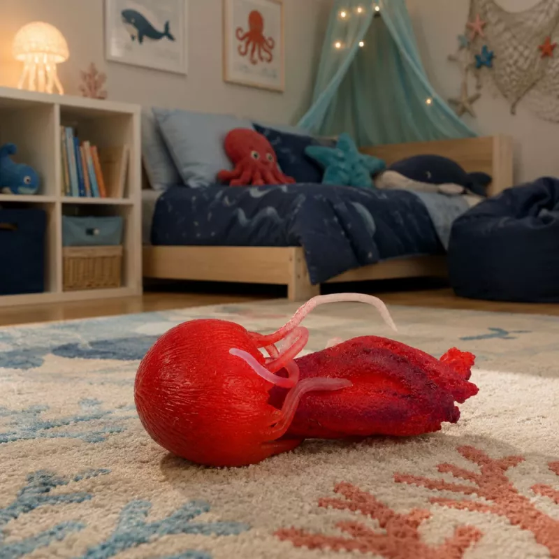 LEAN TOYS Meduus Kummist Kujuke Venitatav Realistlik Mereelukas 9 cm