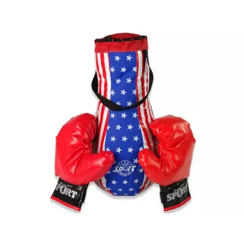 LEAN TOYS Kids Punch Bag Kit Childrens Mega Boxing Set + Gloves Boxing Bag Set 40 cm