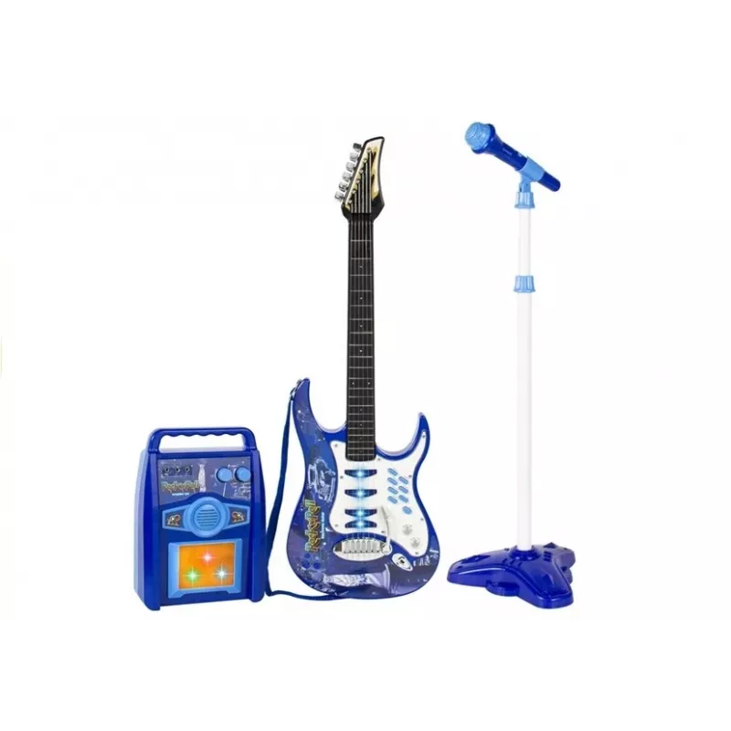 LEAN TOYS laste mängukitarr võimendi mikrofoni MP3 sisendiga - 3+ aastat muusikariistade komplekt