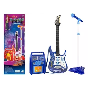 LEAN TOYS laste mängukitarr võimendi mikrofoni MP3 sisendiga - 3+ aastat muusikariistade komplekt