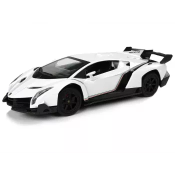 LEAN TOYS Lamborghini Veneno 1:24 Kaugjuhitav Auto, Valge, 2.4GHz ja Tuledega