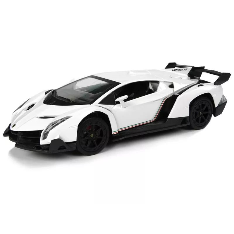 LEAN TOYS Lamborghini Veneno 1:24 Kaugjuhitav Auto, Valge, 2.4GHz ja Tuledega
