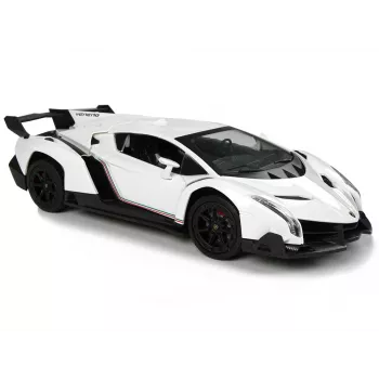 LEAN TOYS Lamborghini Veneno 1:24 Kaugjuhitav Auto, Valge, 2.4GHz ja Tuledega