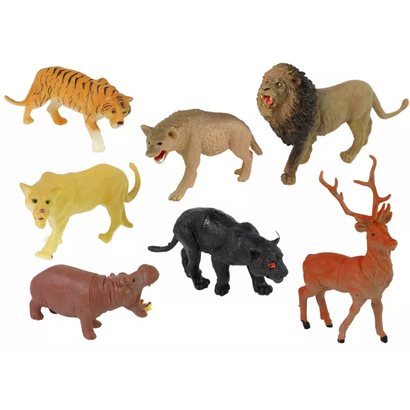 LEAN TOYS Suur loomafiguuride komplekt Metsloomad Safaril + Tarvikud 34 elementi