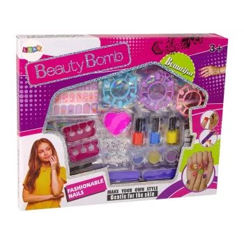 LEAN TOYS Suur küünelakikomplekt küünelakkide, kleebiste ja eraldajatega