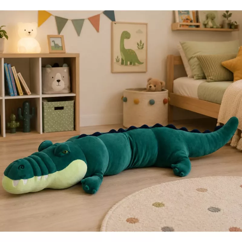 LEAN TOYS Suur pehme krokodillimaskott kaisulelu realistlik roheline 150 cm