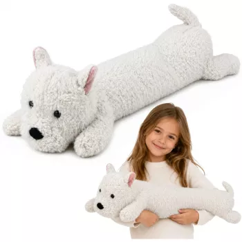 LEAN TOYS suur pehme lääne-mäestikukoer kaisumänguasi maskott valge 90 cm