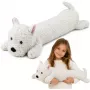 LEAN TOYS suur pehme lääne-mäestikukoer kaisumänguasi maskott valge 90 cm