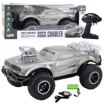 LEAN TOYS Suur kaugjuhtimisega maastikuauto RC hõbedane 1:8