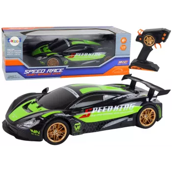 LEAN TOYS Suur Kaugjuhitav Sportauto 1:10 Roheline ja Must