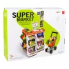 LEAN TOYS Suur supermarketi kassa- ja ostukorvikomplekt - 60 osa heli- ja valgusefektide ning tarvikutega, rollimängumänguasi lastele alates 3. eluaastast