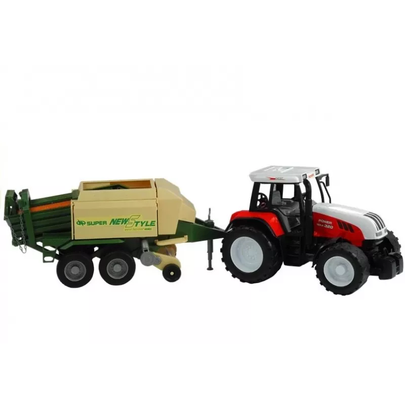 LEAN TOYS Suur traktor haagisega Põllumajandusmasin 65 cm