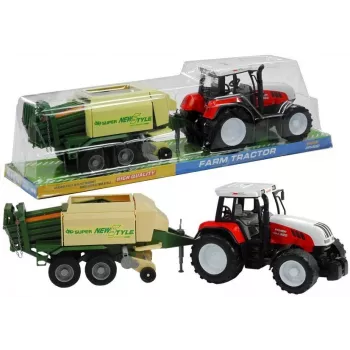 LEAN TOYS Suur traktor haagisega Põllumajandusmasin 65 cm