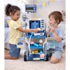 LEAN TOYS Arstikomplekt meditsiinikäru röntgeni- ja EKG-tuledega, sinine, 16 osa