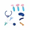 LEAN TOYS Arstikomplekt meditsiinikäru röntgeni- ja EKG-tuledega, sinine, 16 osa