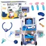 LEAN TOYS Arstikomplekt meditsiinikäru röntgeni- ja EKG-tuledega, sinine, 16 osa