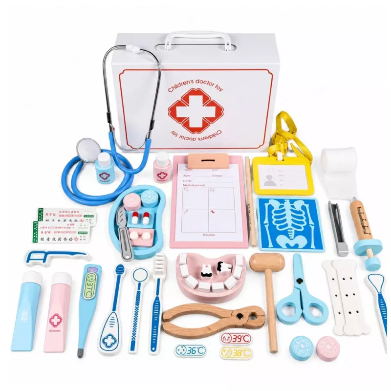 LEAN TOYS Väikese Arsti Komplekt - Meditsiinitööriistad - Ehtsad Aksessuaarid - 36 tk.