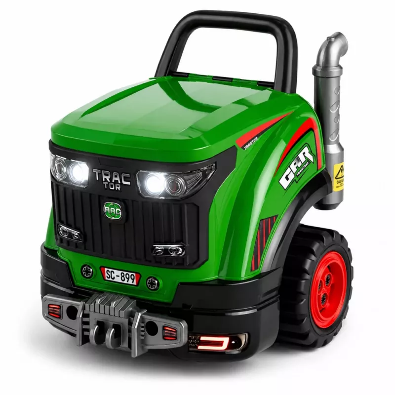 LEAN TOYS Little Handyman'i lahtivõetav traktor helide, tulede ja auruga
