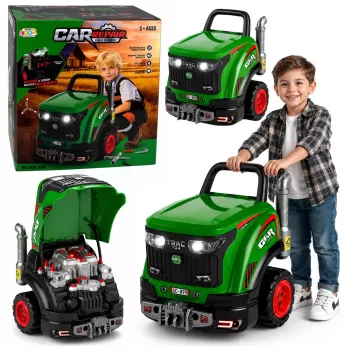 LEAN TOYS Little Handyman'i lahtivõetav traktor helide, tulede ja auruga