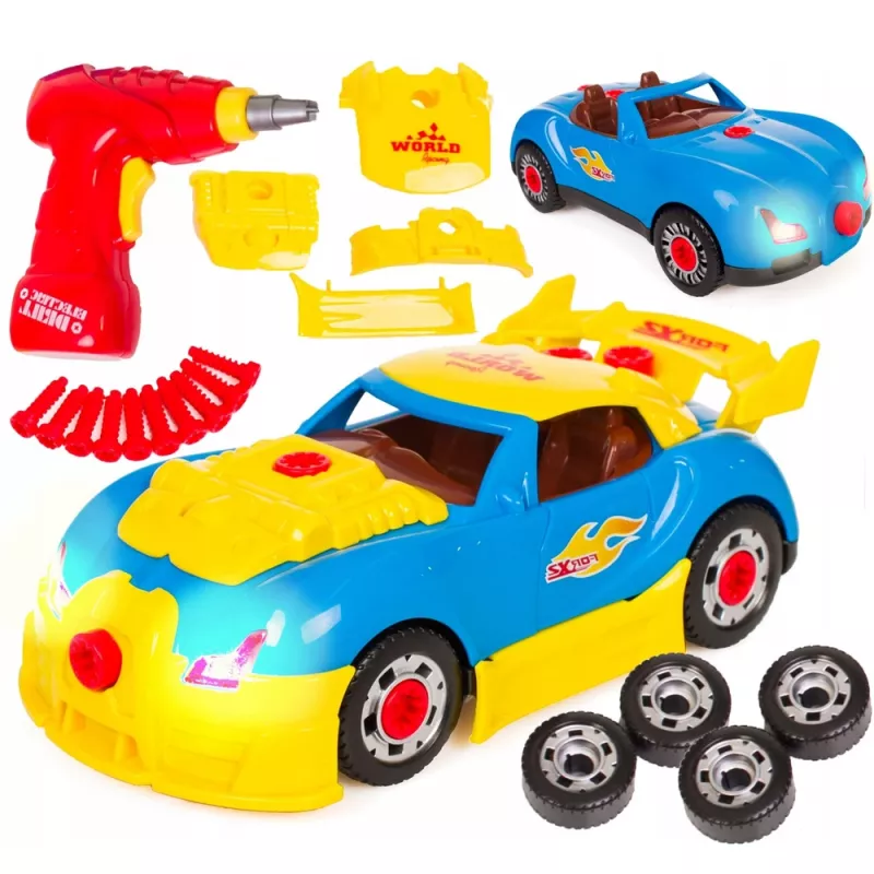 LEAN TOYS Little Mechanic's Set: Disassembled Car, Screwdriver, Lights, Sounds